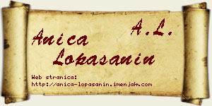 Anica Lopašanin vizit kartica